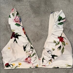 SHEIN Floral Ruffle Bikini Top Medium